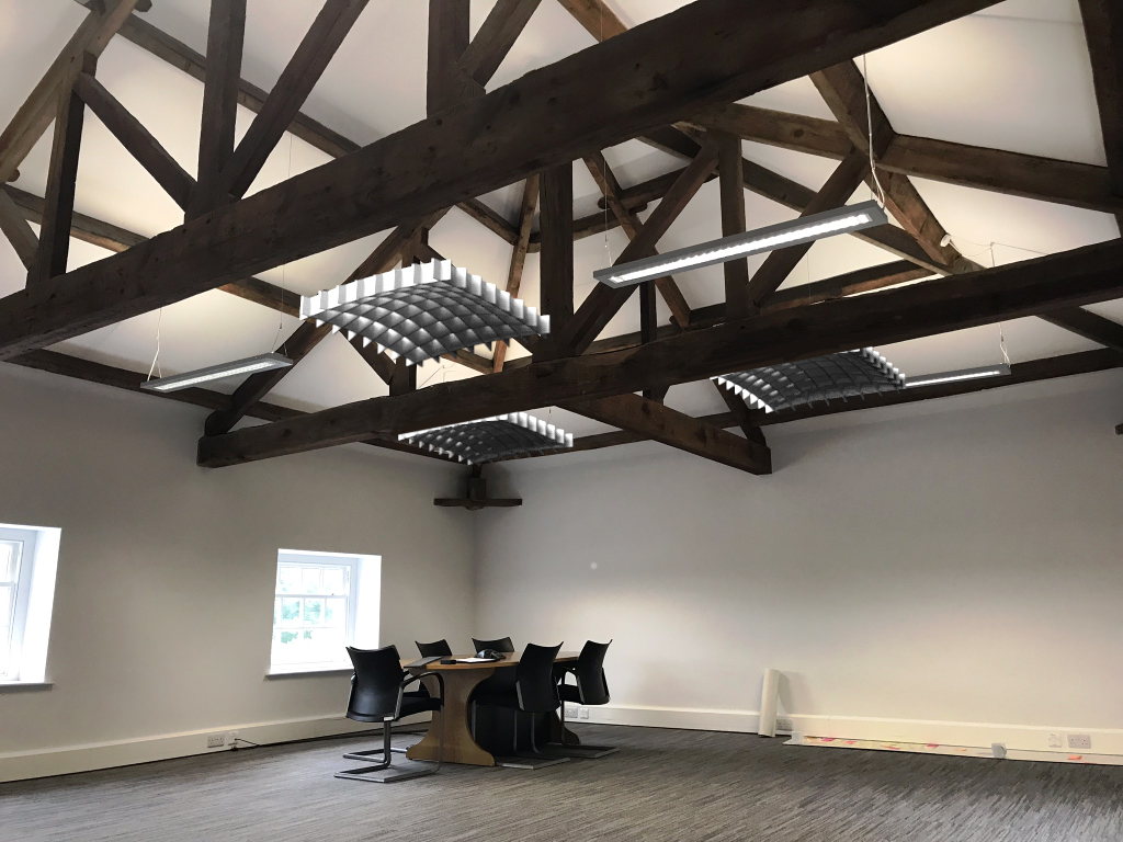 acoustic baffle octive hanging from ceiling