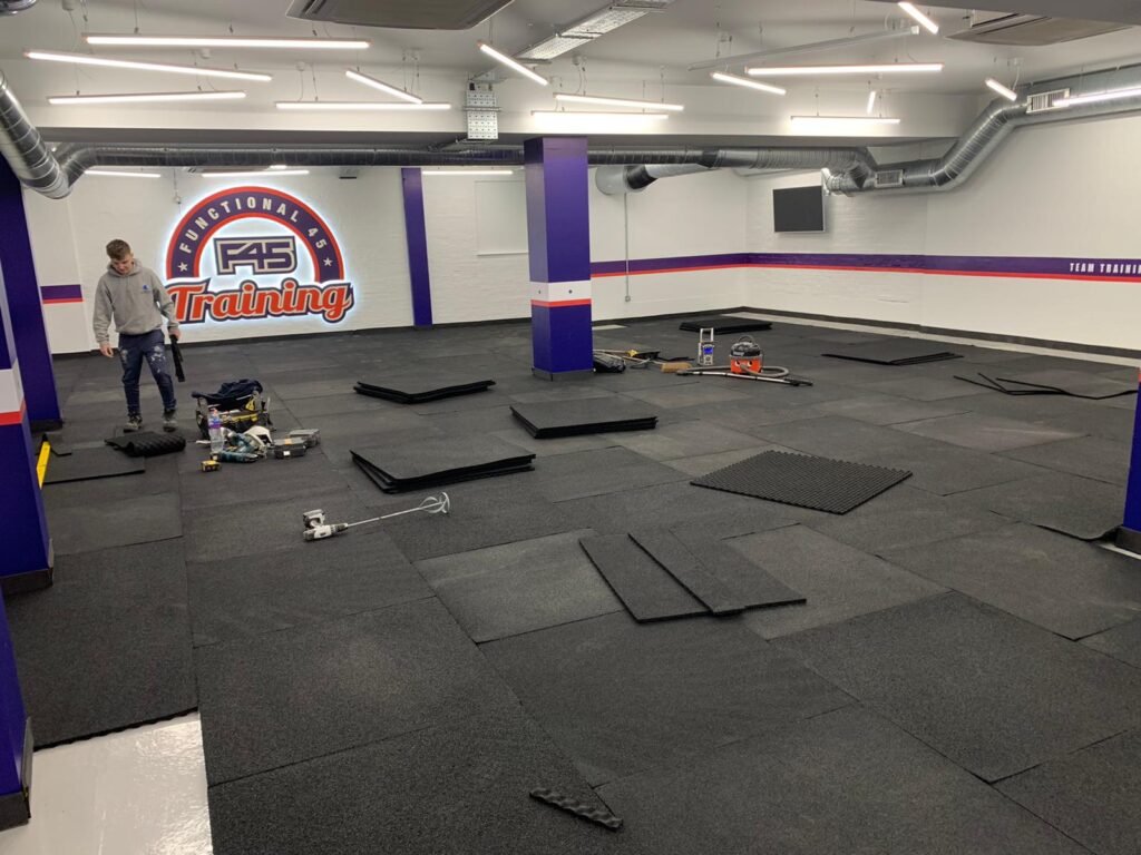 f45 soundproof gym floor installation