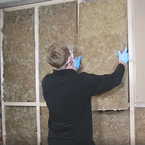 Installing Acoustic Mineral Wool