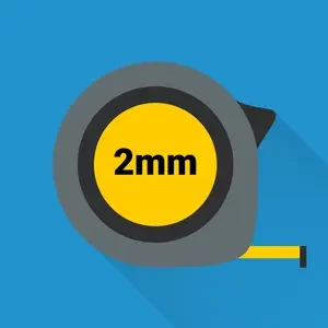 Tape Measure showing 2mm