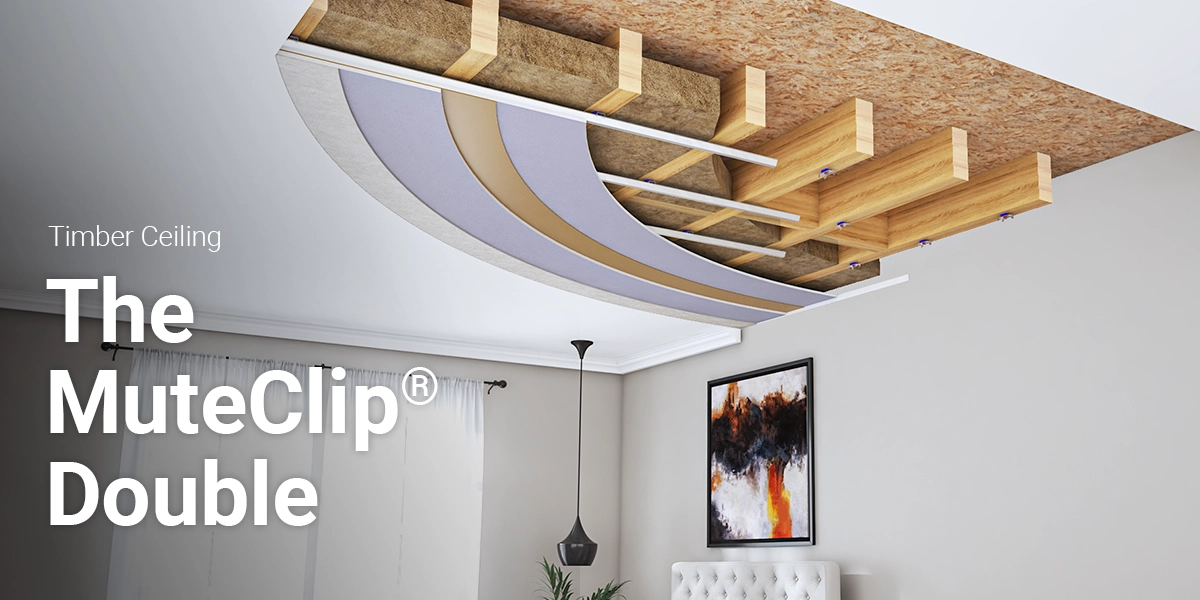 MuteClip Double Timber ceiling soundproofing