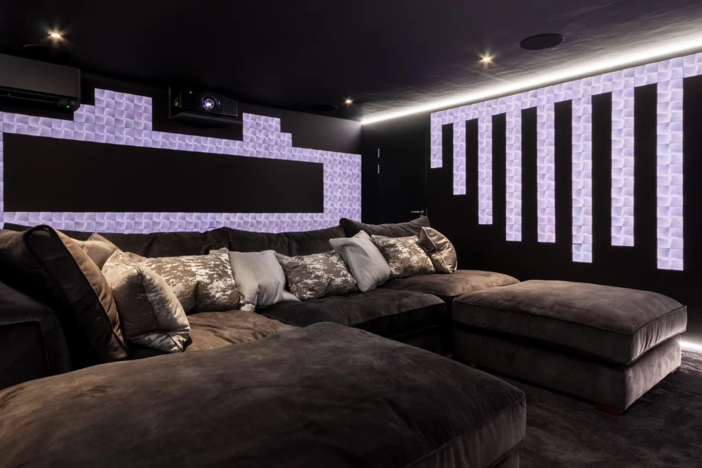 Finsihed soundproofed home cineam cofa and projector