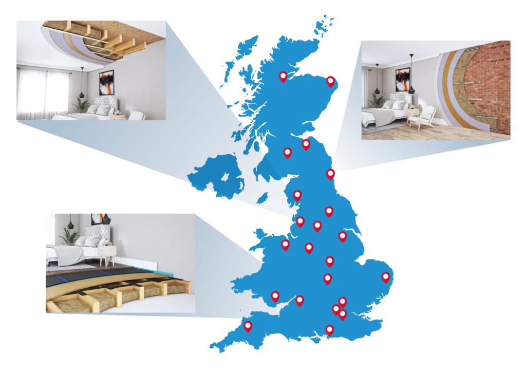 Soundproofing installers UK map page 1