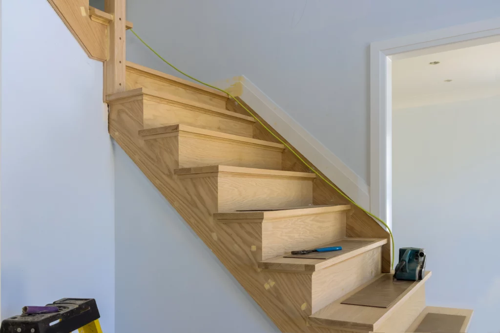 home new construction staining with stains staircase