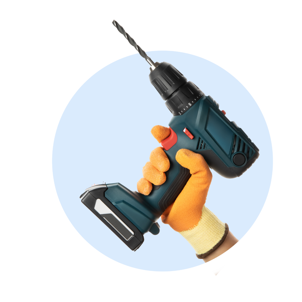 Hand with a drill