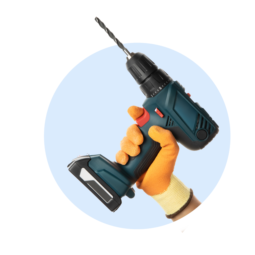 Hand with a drill