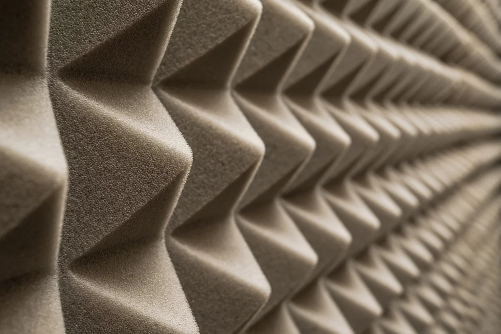 acoustic foam on a wall